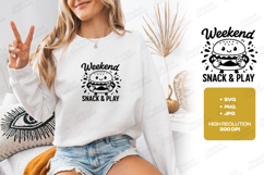 Weekend Snack and Play SVG | Cute Burger Funny Shirt Art Product Image 2