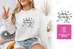 Hello Twenty Birthday Tshirt Design Script Typography Product Image 2