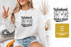 Weekend Double Cheese SVG with Pig and Pizza T Shirt Design Product Image 2