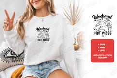 Weekend hot mess flamingo tshirt design funny summer art Product Image 2