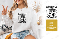 Weekend Zombie Panda Tshirt Design Cute Sleeping Art Product Image 2