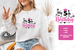 My 5th Birthday Month Tshirt Design Script Typography Art Product Image 2