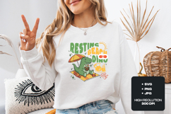 Resting Beach Dino SVG - Cute Dinosaur Summer Vacation Art Product Image 2