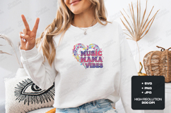 Music Mama Vibes SVG - Colorful Heart Musical Note Art Product Image 2