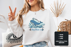 Big Blue Joy Whale SVG - Coastal Splash Zone Summer Art Product Image 1