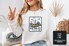 New York City The Big Apple SVG Yellow Taxi Skyline PNG Product Image 2