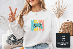 Game Over SVG - Retro Vintage Controller Video Game Design Product Image 1