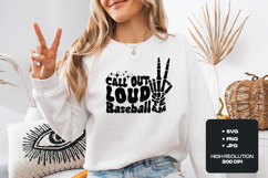 Groovy Skeleton Baseball SVG - Call Out Loud Peace Design Product Image 2