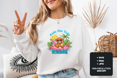 Highland Cow Summer SVG - Ride the Tide Flamingo Float Exact Product Image 1