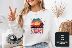 Retro Sunset Mountain T-Shirt Design - Vintage Nature SVG Product Image 2
