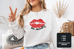 Be Mine Red Lips SVG - Valentine’s Day Kiss Sublimation PNG Product Image 1