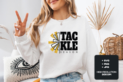 Tackle Season SVG - Gold Glitter Pom Pom Football Spirit Product Image 2