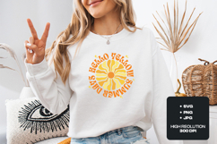 Hello Yellow Summer Days Retro Sun Sublimation PNG Design Product Image 2
