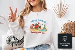 Beach Mode On Cute Crab Summer Retro Cartoon SVG Clipart Product Image 2