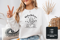 Winter Welcome Snowman SVG - Festive Christmas Doodle Product Image 2