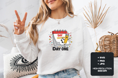 Day One Crushed SVG - Back to School Calendar Cut File Product Image 2