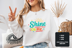 Shine On Me Retro Summer SVG - Bright Sun Typography Design Product Image 2
