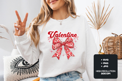 Valentine Vibes SVG Coquette Gingham Bow Sublimation PNG Product Image 2