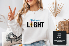 Find Your Light SVG - Retro Daisy Sunburst Motivational File Product Image 2