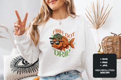 Fish Got Drip Retro Goldfish Art - Funny Fishing PNG Product Image 2