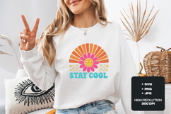 Stay Cool SVG - Retro Smiley Daisy Sunburst Summer Cut File Product Image 2