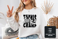 Tennis Champ Retro Groovy T-Shirt Design Sublimation PNG Product Image 2