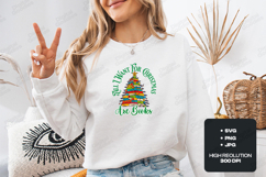 All I Want For Christmas Are Books SVG | Bookworm Tree Art Product Image 3