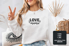 Love Mama SVG - Minimalist Floral Motherhood Clipart Art Product Image 2