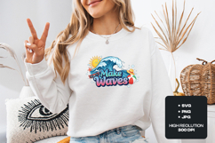 Make Waves Summer Beach Sublimation &amp; Ocean Waves Clipart Product Image 1