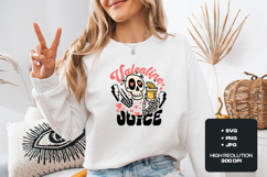 Retro Valentine Juice SVG - Groovy Skeleton Valentine PNG Product Image 2