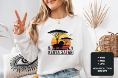 Kenya Safari SVG Retro Lion Sunset African Wildlife PNG Product Image 2