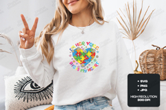 I'm Her Voice SVG - Autism Awareness Puzzle Heart Cut File Product Image 2