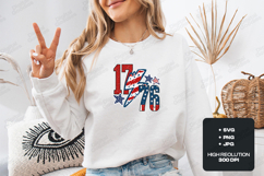 1776 SVG - Patriotic USA Independence Day Lightning Cut File Product Image 2