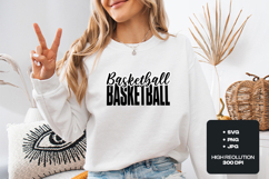 Retro Basketball SVG Layered Varsity Script Sports Design Product Image 2