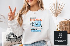 Funny 50C Heat Wave Ice Cube Melting Summer PNG Clipart Product Image 2