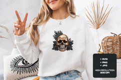 Golden Disco Skull SVG - Retro Crystal Halloween Cut File Product Image 1