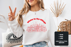 Winter in the Village Christmas SVG Holiday Illustration Product Image 2