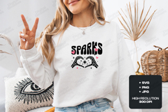 SPARKS SVG - Trendy Skeleton Hand Heart Cut File Product Image 2
