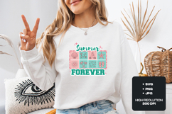 Summer Mama Forever SVG - Tropical Motherhood Grid Art Product Image 1