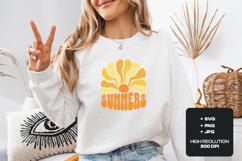 Retro Summers Sunburst SVG - 70s Groovy Aesthetic T-Shirt Product Image 2