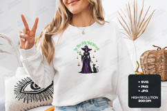 No Rest For The Wicked SVG - Gothic Witch Cat Halloween File Product Image 2