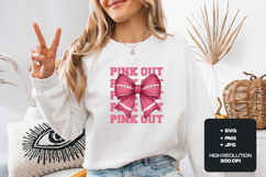 Pink Out Football Bow SVG Coquette Gameday PNG Design Product Image 2