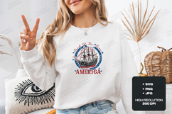 Land of the Free America SVG - Patriotic Ship 4th of July Product Image 1