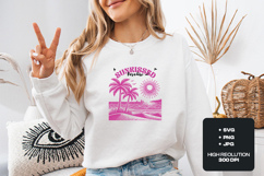 Sunkissed Paradise SVG - Tropical Beach Sunset &amp; Palm Trees Product Image 1