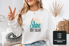 Shine Isn't Silent SVG - Positive Sun Quote Bird Art Product Image 1
