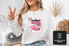 Football Mama Life SVG - Pink Coquette Bow Spirit PNG Product Image 2