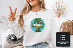 Summer Season SVG - Tropical Palm Tree Beach Circle PNG Product Image 2