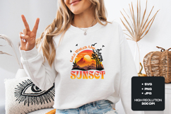 Lets Watch the Sunset SVG - Retro Mountain Adventure Graphic Product Image 2
