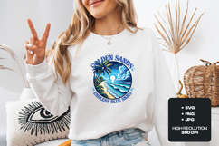 Golden Sands SVG - Tropical Beach Sunset &amp; Palm Tree Art Product Image 1