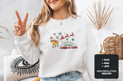 Santa's Coming To Town SVG | Sleigh Reindeer Holiday Art Product Image 2